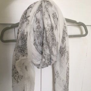 White and grey scarf